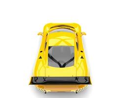 skön gul modern sport superbil - topp ner se foto
