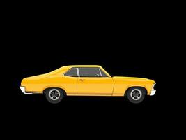 Häftigt årgång gul muskel bil - sida se foto