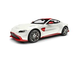 modern vit elektrisk sporter bil med röd detaljer foto