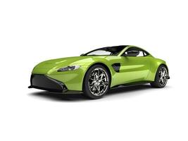 metallisk kalk grön modern elektrisk sporter bil foto