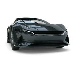 modern svart elektrisk lyx snabb bil - närbild skott foto