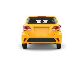 ljus solig gul modern kompakt bil - främre se - tillbaka se foto