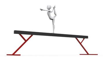 balans stråle gymnast - arabesk element - 3d illustration foto