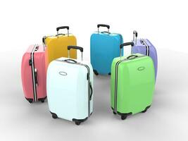 pastell färger resväskor foto
