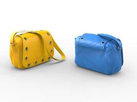 gul och blå handväskor foto