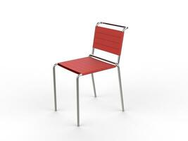 små röd stol - studio belysning - på vit bakgrund - 3d framställa foto