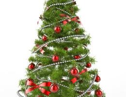 jul träd klassisk dekorationer foto