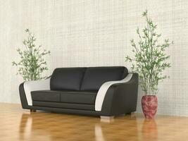 modern soffa med två växter foto