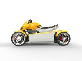 gul modern elektrisk quad cykel - sida se foto