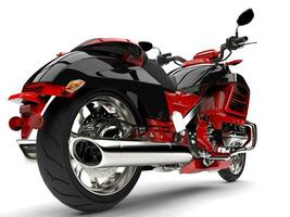 rasande röd modern chopper motorcykel - bak- hjul närbild skott foto