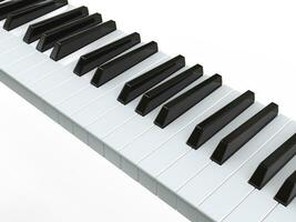 piano nycklar närbild - isolerat på vit bakgrund - 3d framställa foto