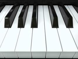 närbild av piano nycklar - 3d illustration foto