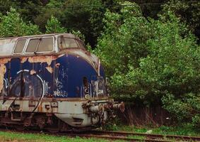 skön men klå upp blå tåg lokomotiv foto