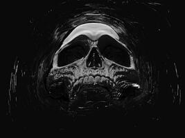 mörk död skalle flytande i Plats foto