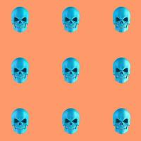 mönster av blå skallar på orange bakgrund foto