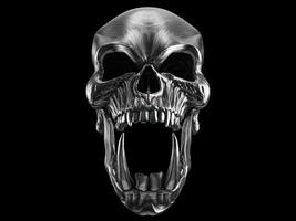 skrikande demon orc tung metall skalle med skarp tänder - främre se foto