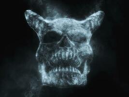 demon skalle tillverkad ut av rök foto
