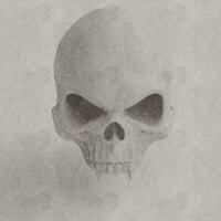 vampyr skalle kranium - årgång halvton stil illustration foto