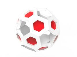 vit geometrisk boll med röd detaljer foto