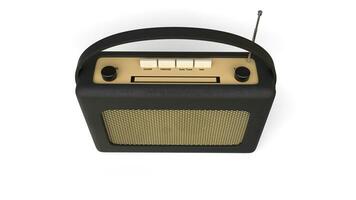 gammal svart transistor radio - topp se foto