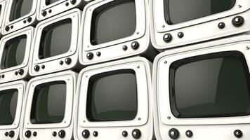 vägg av årgång stil vit tv-apparater foto