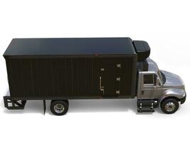 silver- kylskåp lastbil med svart trailer enhet - topp ner sida se foto