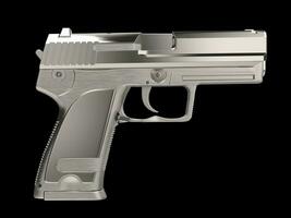 silver- modern hand pistol - sida se foto