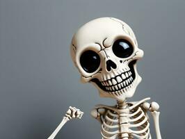 en skelett med en svart öga och en vit ansikte. ai genererad foto