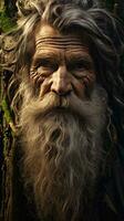 ett äldre man med en distingerad utseende och en skägg ai genererad foto