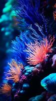 vibrerande och olika korall rev ekosystem ai genererad foto