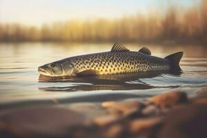 fisk simma under vattnet. neuralt nätverk ai genererad foto