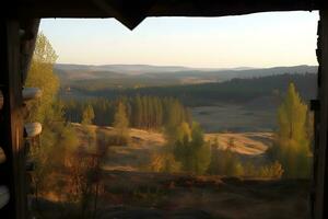 landskap natur se bakgrund. se från fönster på en underbar landskap natur se. neuralt nätverk ai genererad foto