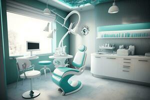 medicinsk kosmetologi eller dental kontor. neural, ai, genererad, artifical intelligens, neuro foto