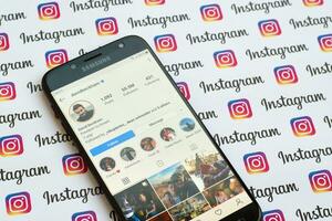 David beckham officiell Instagram konto på smartphone skärm på papper Instagram baner. foto