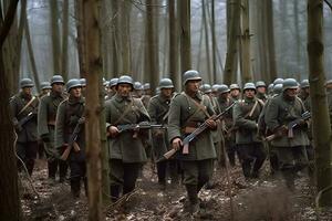 tysk soldater i värld krig ii. neuralt nätverk ai genererad foto