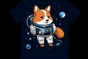 söt corgi hund astronaut. neuralt nätverk ai genererad foto