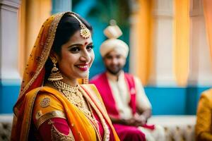 indisk bröllop fotografi i delhi. ai-genererad foto