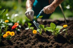 trädgårdsarbete tips för nybörjare. ai-genererad foto