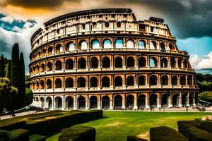 de colosseum i rom, Italien. ai-genererad foto