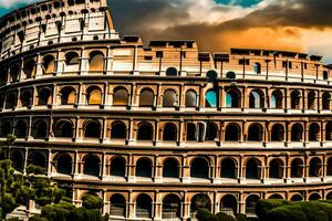 de colosseum i rom, Italien. ai-genererad foto