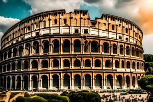 de colosseum i rom, Italien. ai-genererad foto