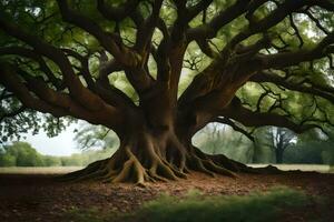 de största ek träd i de värld. ai-genererad foto