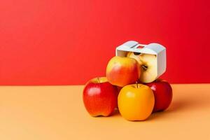 traditionell mat av jewish ny år Semester av tradition eller religion. rosh hashanah med kopia Plats begrepp förbi ai genererad foto