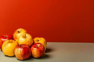 traditionell mat av jewish ny år Semester av tradition eller religion. rosh hashanah med kopia Plats begrepp förbi ai genererad foto