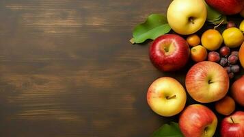 traditionell mat av jewish ny år Semester av tradition eller religion. rosh hashanah med kopia Plats begrepp förbi ai genererad foto