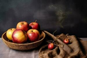 traditionell mat av jewish ny år Semester av tradition eller religion. rosh hashanah med kopia Plats begrepp förbi ai genererad foto