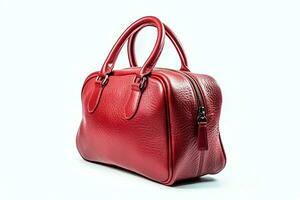 skön elegans och lyx mode kvinnor handväska eller handväska. en glamour kvinna läder hand tillverkad väska begrepp förbi ai genererad foto