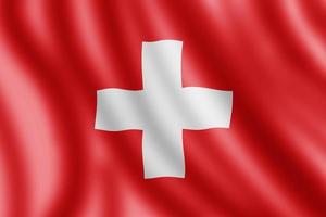 Schweiz flagga, realistisk illustration foto