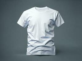 tom vit t-shirt attrapp design, ai genererad. foto