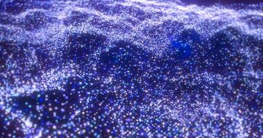 blå vågor från energi partiklar magisk lysande hög tech trogen ljus prickar abstrakt bakgrund foto